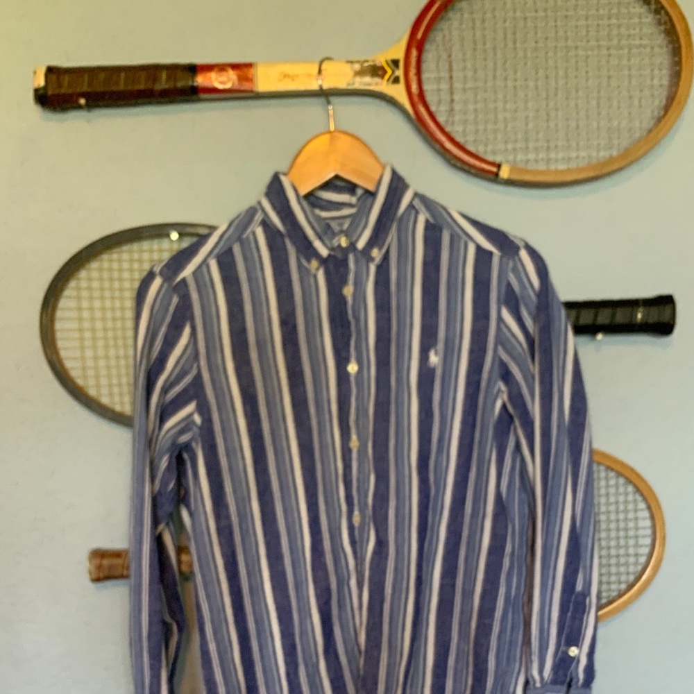 Not Stiff/Stuffy! Ralph Lauren Striped Button Down
